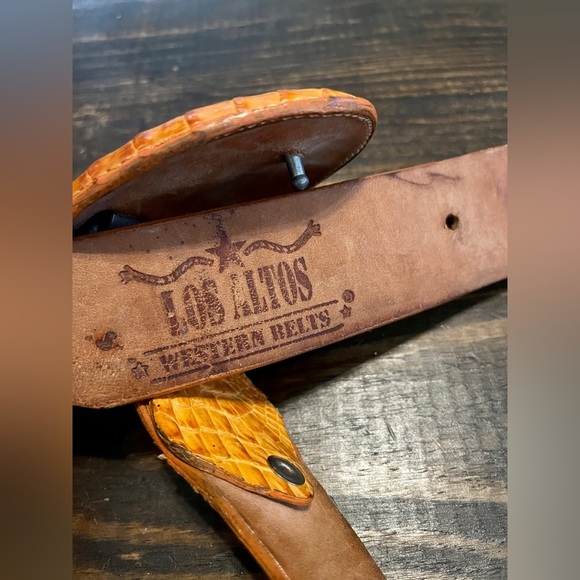 Los Altos Buttercup Genuine Crocodile Belt men’s size 38 - Picture 4 of 7
